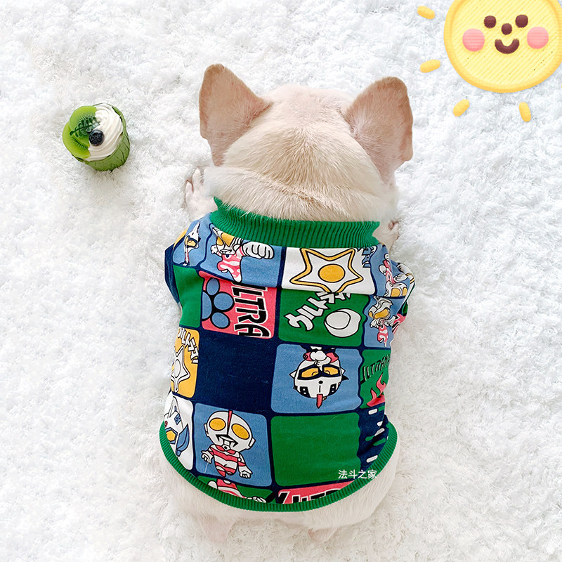 法斗衣服春季新品卡通卫衣可爱棉斗牛犬胖狗衣服巴哥犬狗