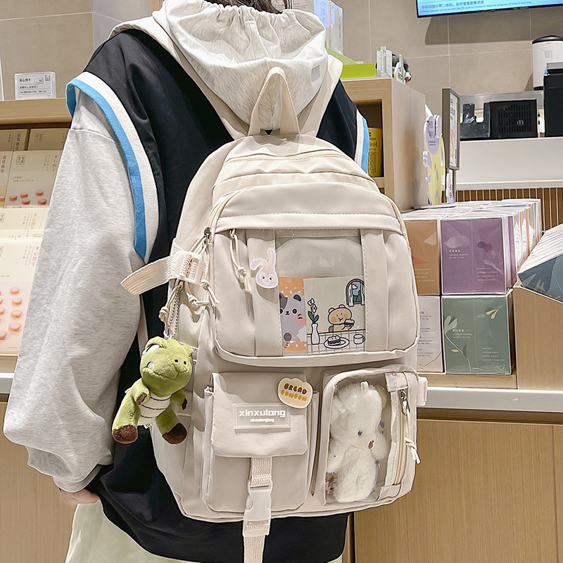 书包初中女生双肩包女大容量小学生日系高中生男士背包中学生肩包