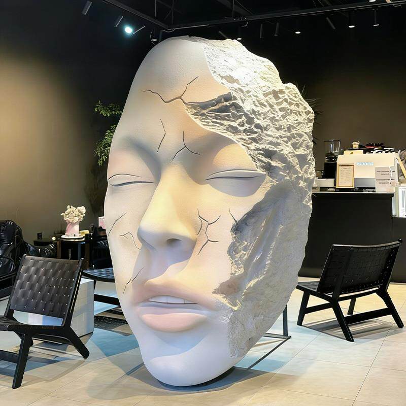 泡沫雕塑人脸面具壁饰网红打卡装置美陈定制商场店铺橱窗装饰摆饰
