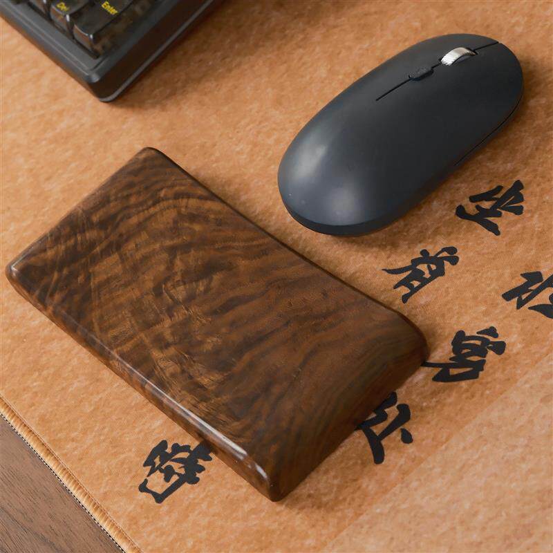 北美黑胡桃金瘤纹鼠标垫护腕手托实木鼠标托电竞键盘人体工学掌托