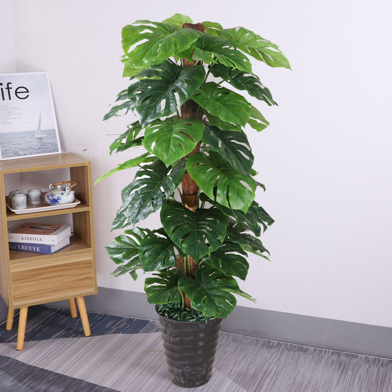 假树仿真绿植客厅室内落地大型仿真植物盆景摆件大叶绿萝仿真假花