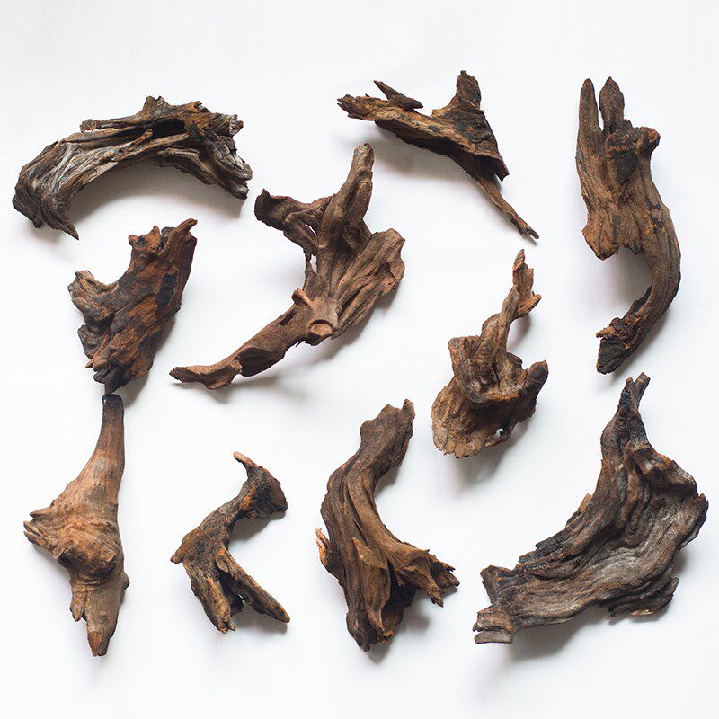 小沉木鱼缸造景天然紫柚插花草缸小号小型树桩爬宠躲避微景观免煮