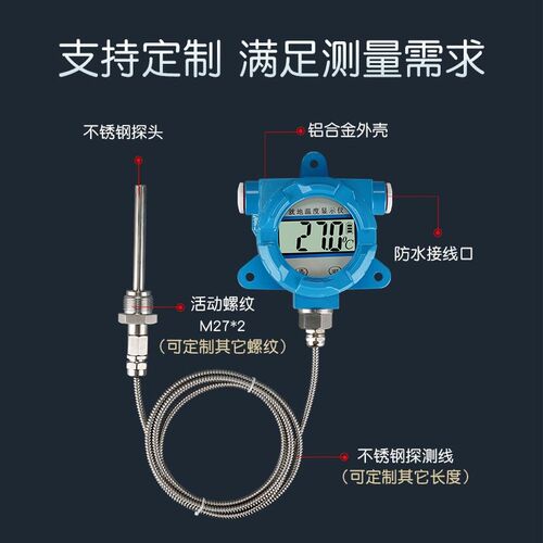 数显温度计工业高精度就地温度显示仪防水测水温计数字温度表高温