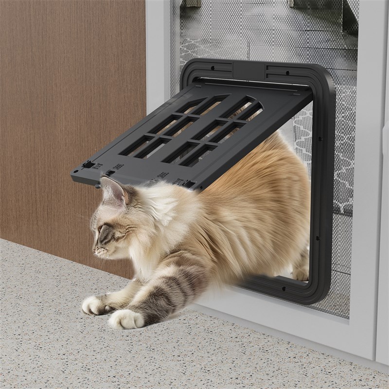 猫门出入门宠物门洞自由进出双向纱窗门夏季防蚊进出狗门洞猫门洞