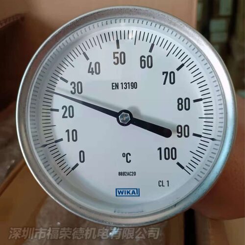WIKA A52.100工业管道双金属温度计量程0-100°C 威卡