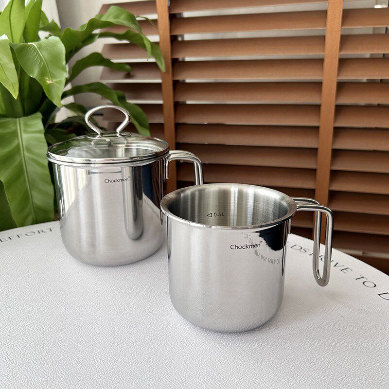 18/10不锈钢多用可加热烧水壶茶缸咖啡杯户外小奶壶热奶杯三层钢
