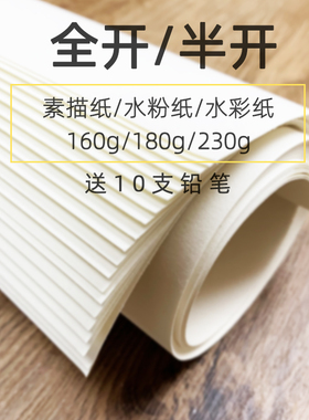 全开素描纸2k大张超大1k一开二开对开半开160铅画纸整开230g全开