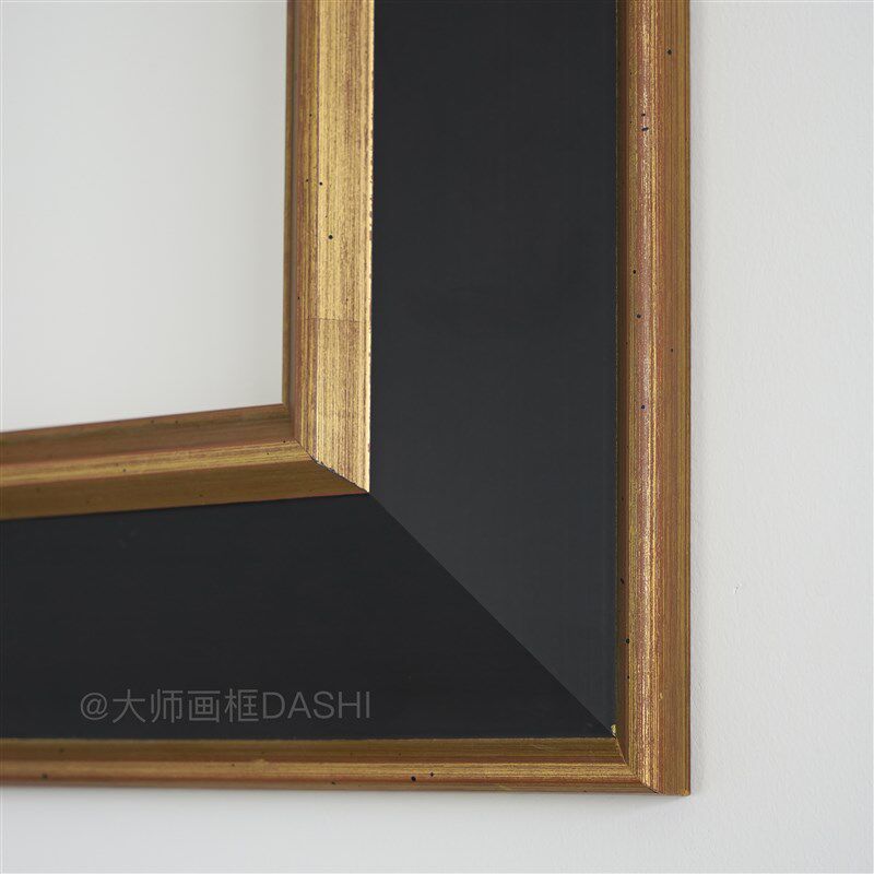 定制展览实木画框空框油画外框装裱复古新古典黑金色相框照片挂墙