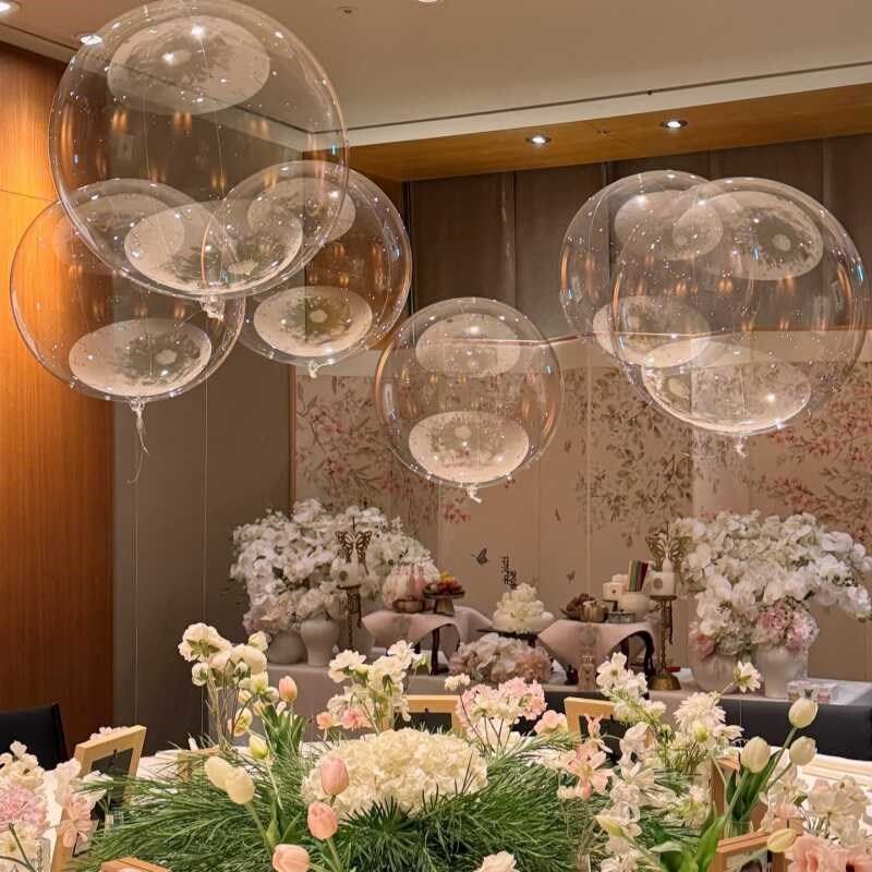 水晶球透明波波球氦气飘空球生日酒店餐厅布置满月宝宝一周岁抓阄