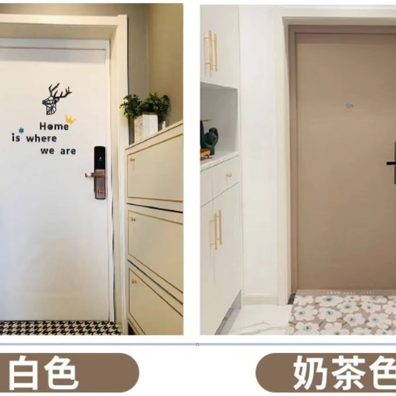 自粘毛毡门贴纸墙贴创意装饰客厅防盗入户卧室旧木门改造翻新隔音