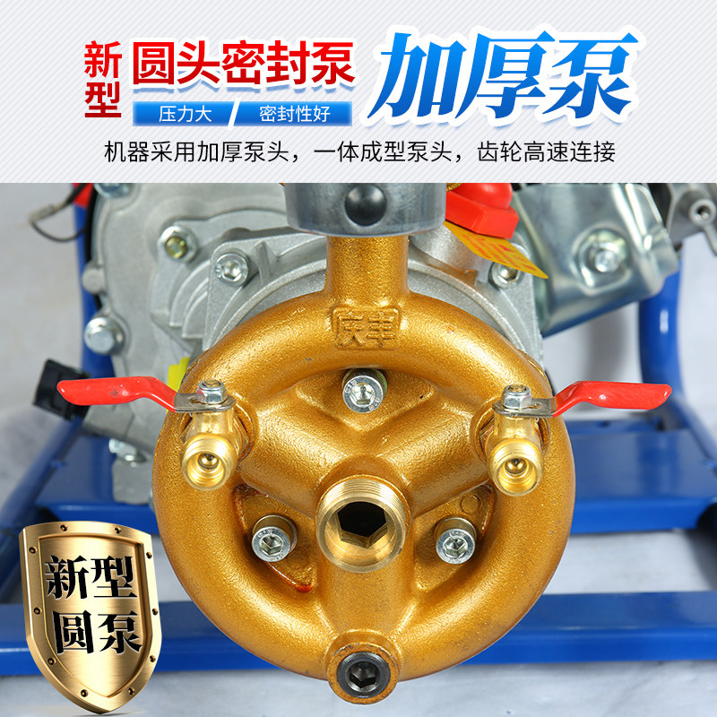 农用高压汽油直连打药泵担架式柴油打药机手提圆头柱塞泵喷药机