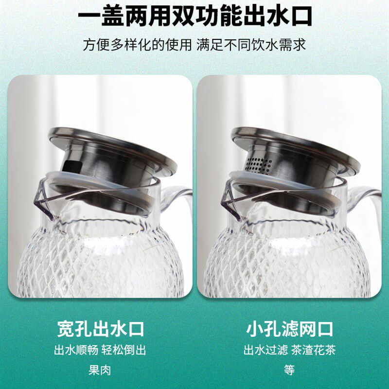 嘉宝PC冷水壶耐热凉水壶家用耐高温耐摔塑料凉白开水扎壶果汁壶