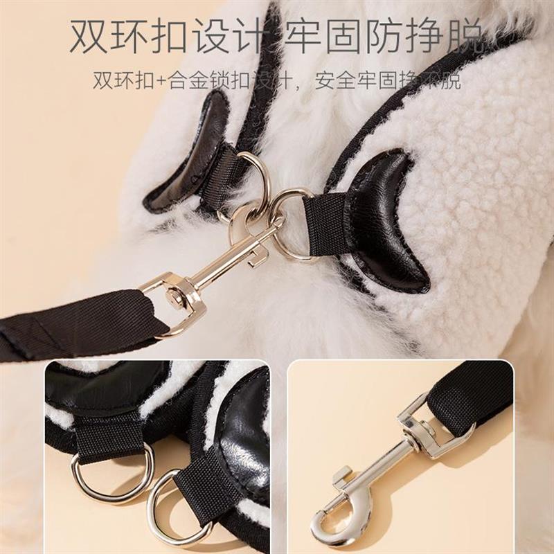 狗狗牵引绳胸背带中小型犬背心式遛狗绳子秋冬保暖比熊泰迪宠物