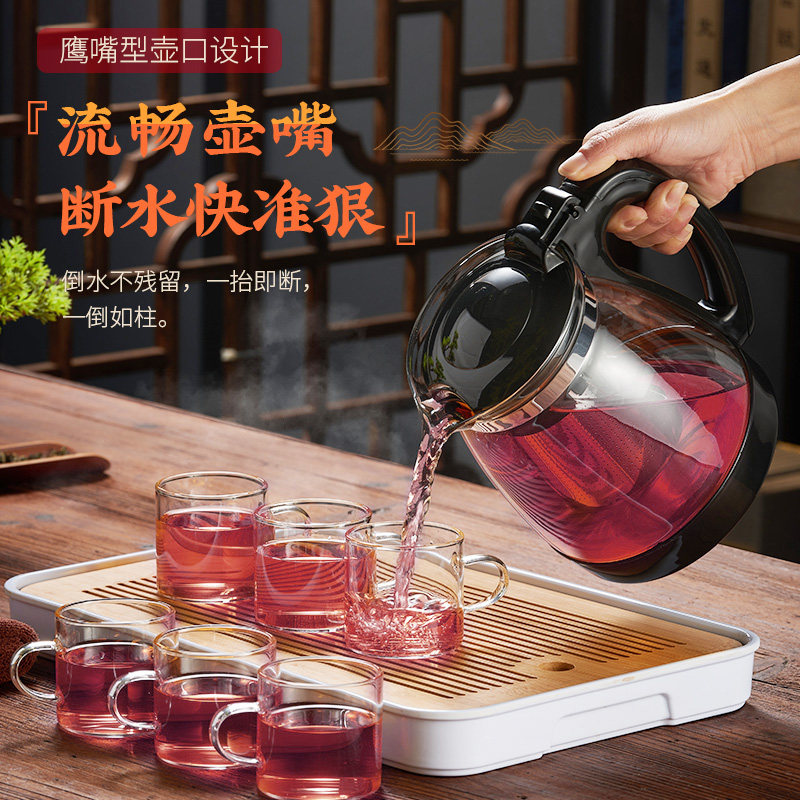 花茶壶玻璃养生泡玫瑰水果家用茶具套装过滤耐热单壶下午茶沏茶壶图片