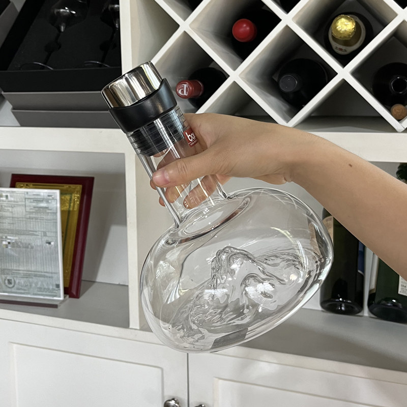 冰山底呼吸式红酒醒酒器快速醒酒家用轻奢水晶玻璃酒具密封分酒器