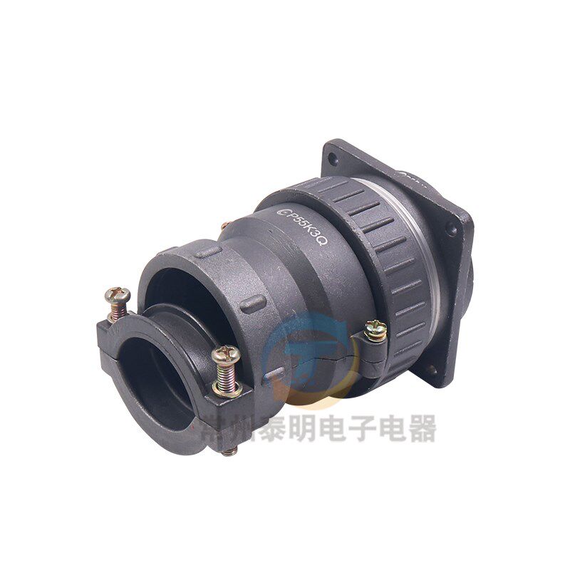 对接圆形连接器 P55-30芯针35芯P孔航空插插头插座大电流开孔55mm