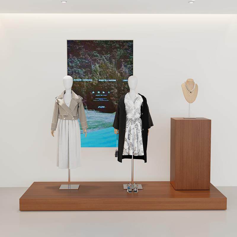 服装店橱窗展示台女装店洞石中岛台模特地台流水台鞋包店铺陈列柜