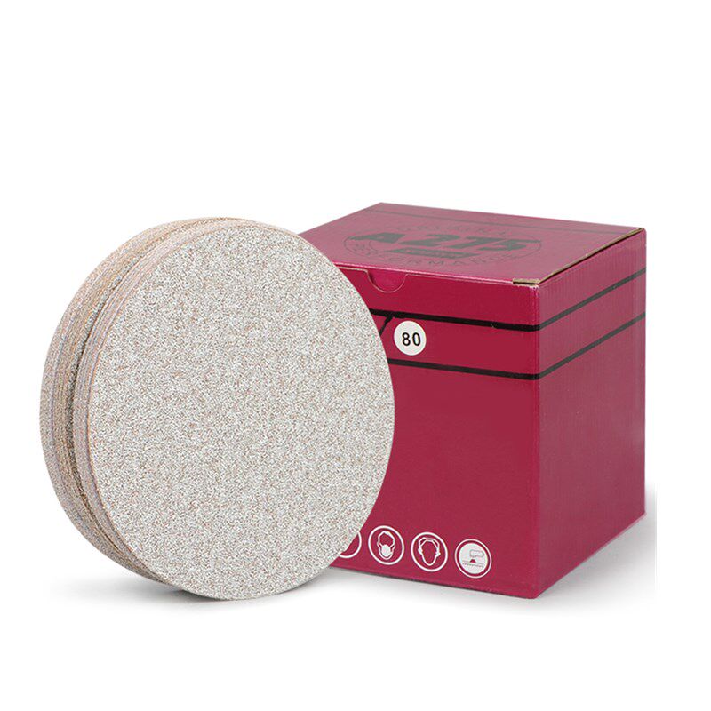 植绒砂纸片5寸圆盘自粘式圆形砂纸A275漆面打磨片100角磨机抛光片