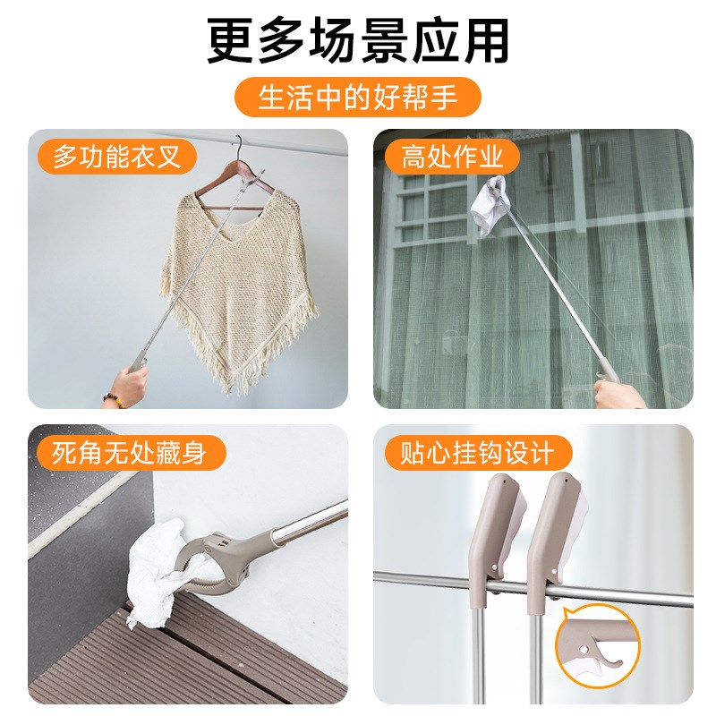 捡垃圾夹钳子加长不锈钢火钳长柄镊子环卫工卫生铁钳烧烤取物超长