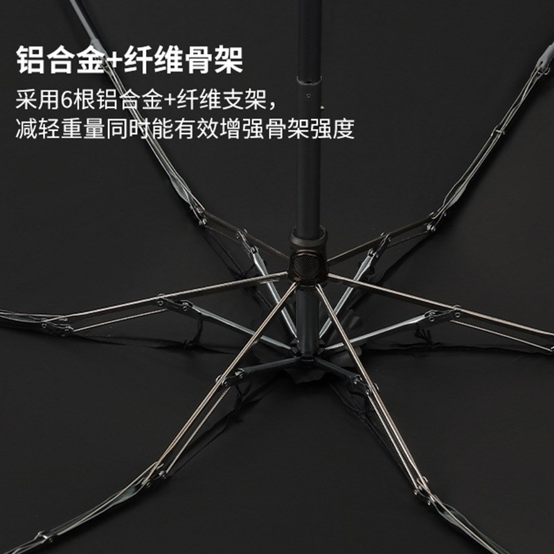 150克超轻缩骨遮阳伞五折叠黑胶降温防晒防紫外线太阳伞小巧便携
