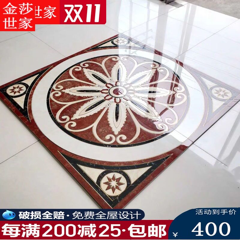 入户门拼花地砖客厅玄关大理石瓷砖中式地板砖图案拼花造型防滑