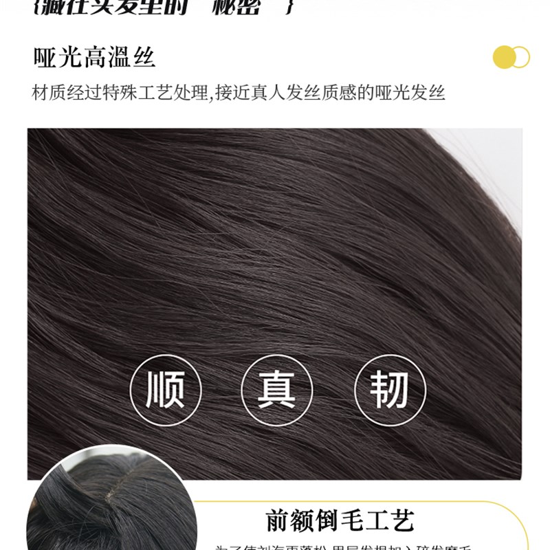 雾霾蓝假发女长发空气刘海Lolita时尚大波浪长卷发仿真发假发套