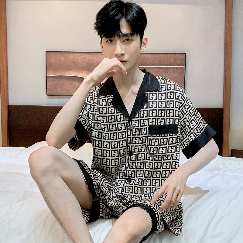 睡衣男夏季2026新款冰丝薄款男款夏款短袖丝绸家居服男士夏天套装
