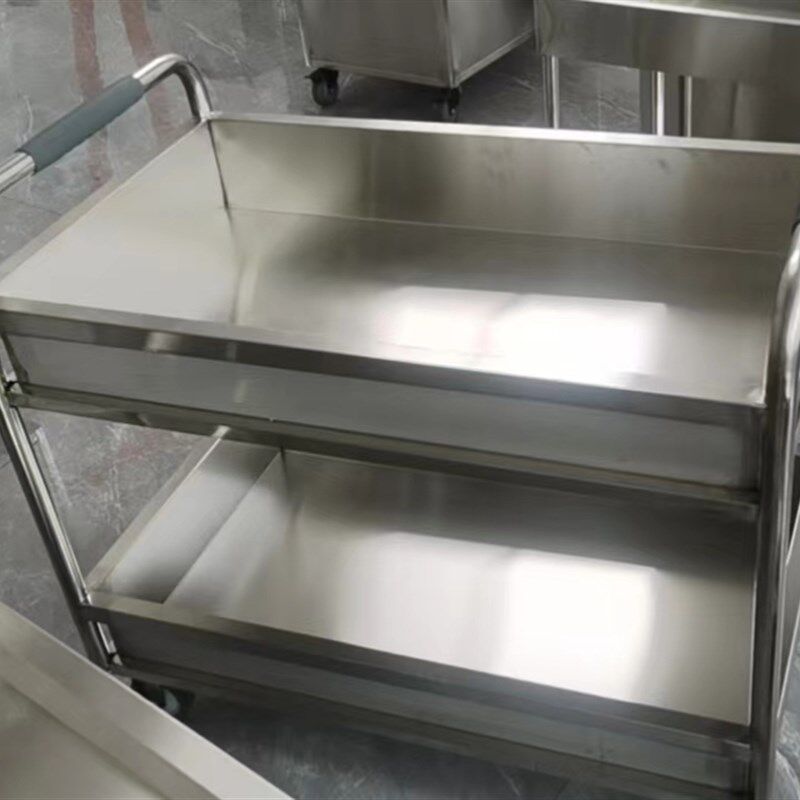 不锈钢收碗车收餐车商用饭厅饭店移动送餐车摆摊小推车碗碟收集车