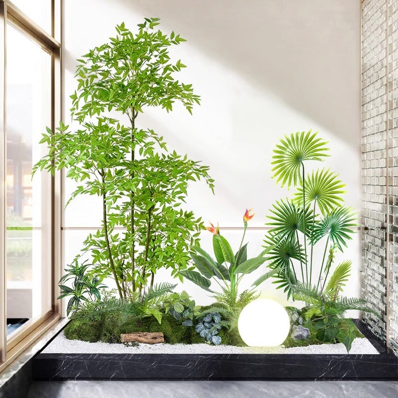 彷真绿色植物造景组合橱窗装饰假植物景观造景庭院布置玄关室内氛