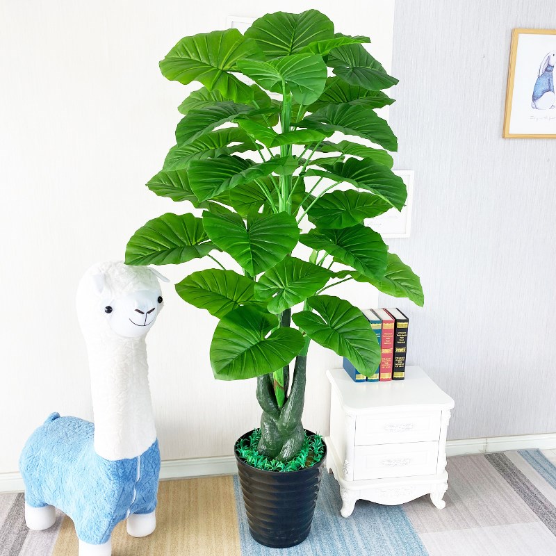 仿真绿色植物仿生绿植发财树滴水观音盆栽摆件仿真花假花仿真造景
