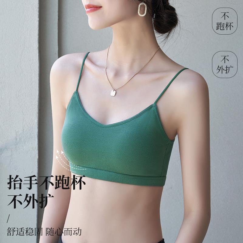 交叉美背内衣文胸一体背心式胸罩女裹胸爆款露背抹胸小胸聚拢运动