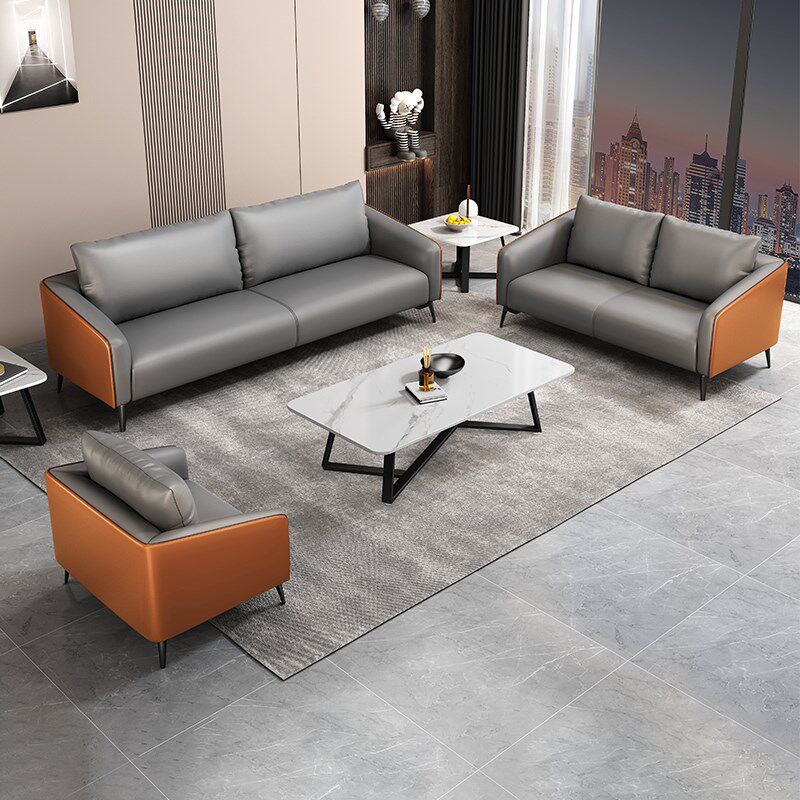 办公沙发商务简约接待会客沙发休息区洽谈沙发茶几茶台一体式组合