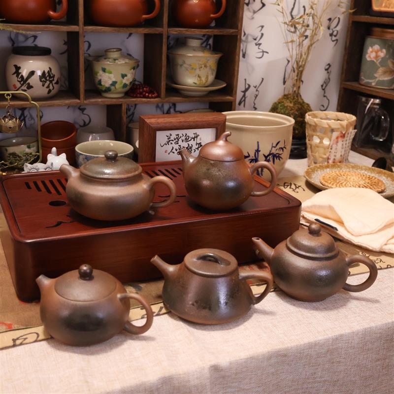 正宗柴烧宜兴紫砂朱泥茶壶小号陶瓷功夫茶具泡复古全手工梨型西施