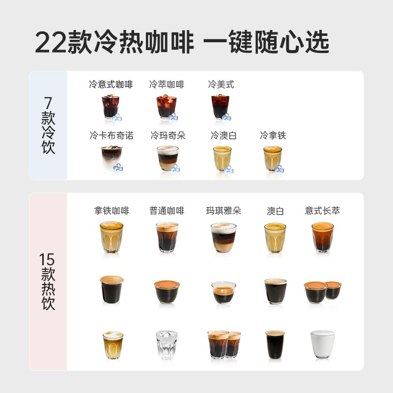 咖啡自由A3全自动咖啡机家用现磨冷萃意式研磨一体机京元黑
