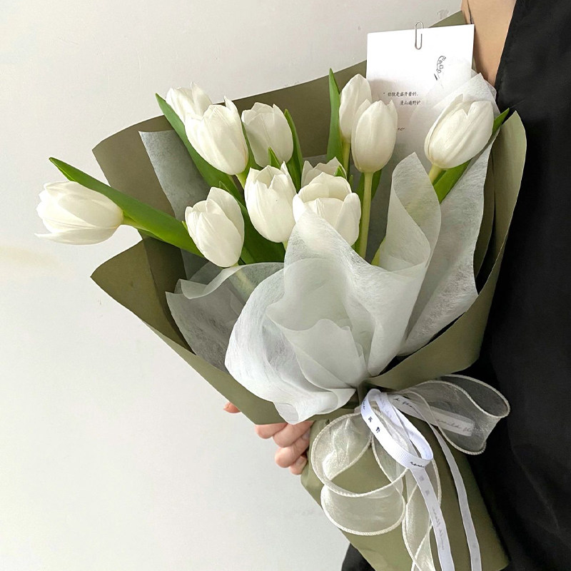 郁金香花束玫瑰鲜花速递同城上海广州北京杭州生日花店配送女友
