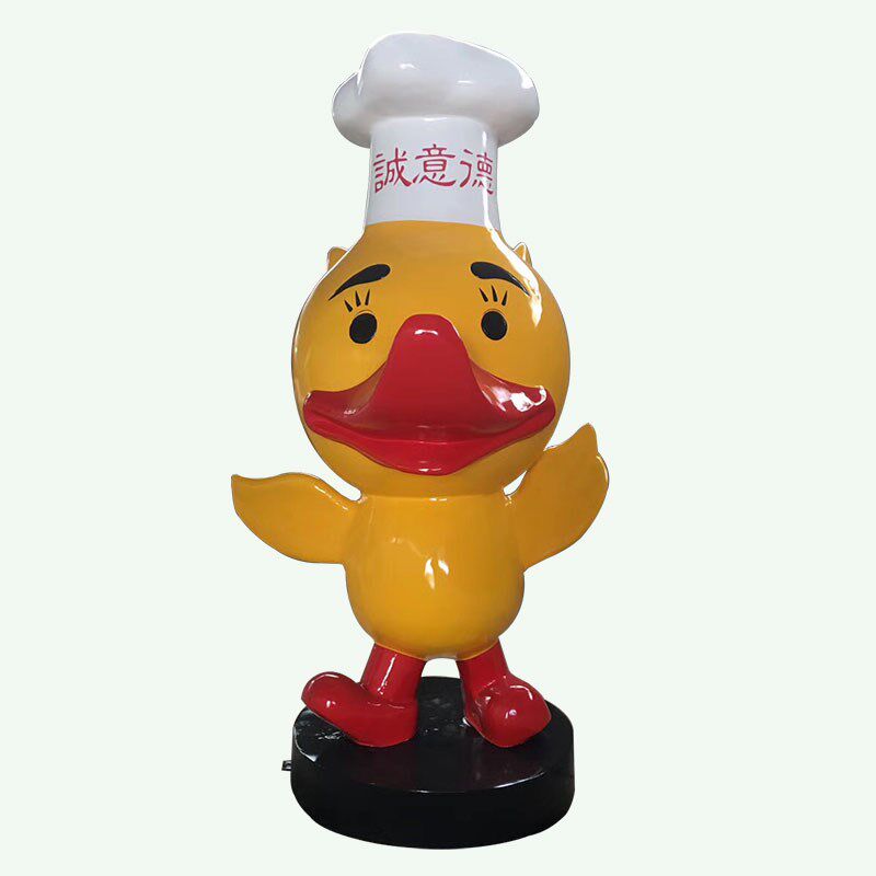 玻璃钢烤鸭师傅迎宾雕塑北京烤鸭店全聚德酒店果木烤鸭挑鸭子雕塑