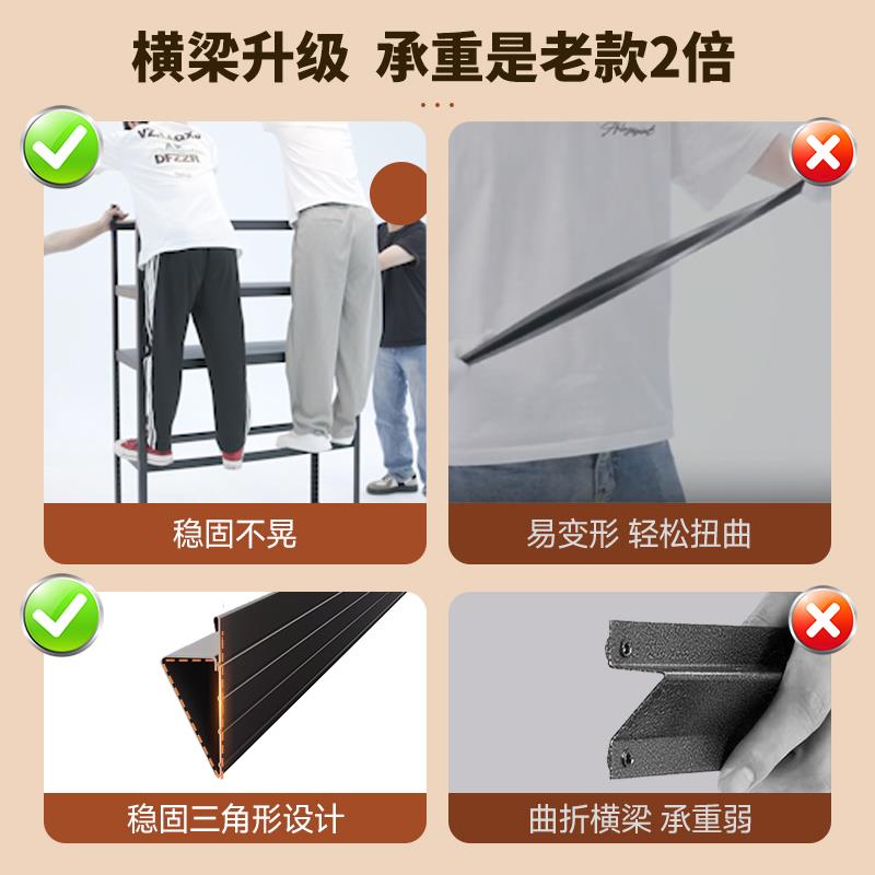 大件物品置物架多层落地带防尘帘洞洞板货架家用阳台下空式储物架