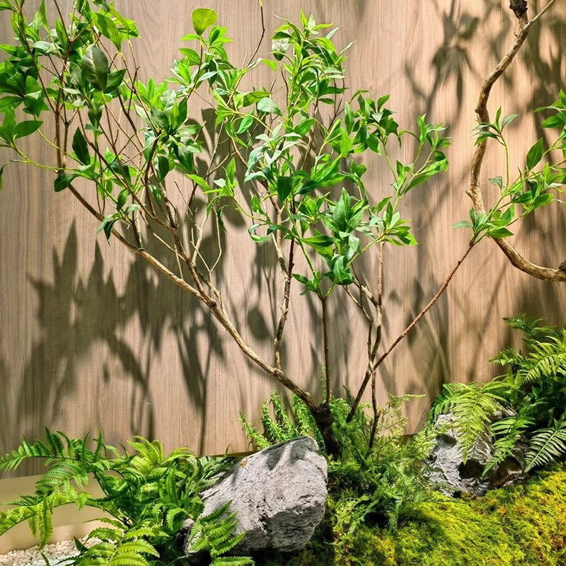 模拟经典马醉酒木景观室内窗户通道角落楼梯大型假绿色植物装饰树