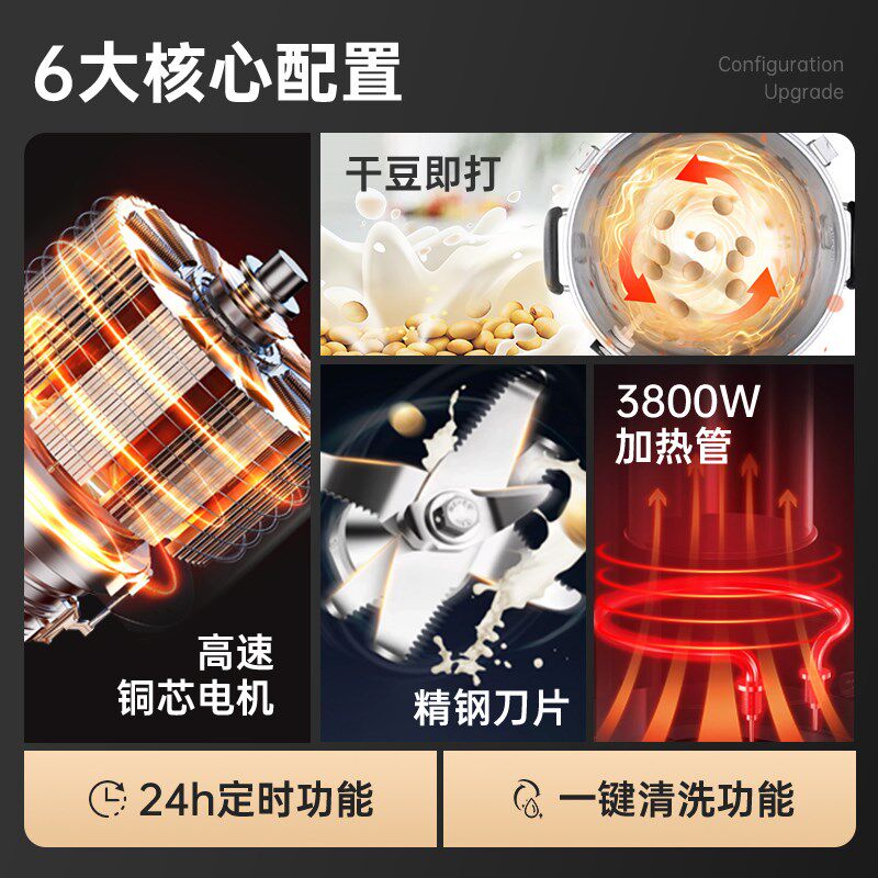 豆浆机商用早餐店全自动一体加热大容量免煮豆渣分离豆腐脑磨浆机