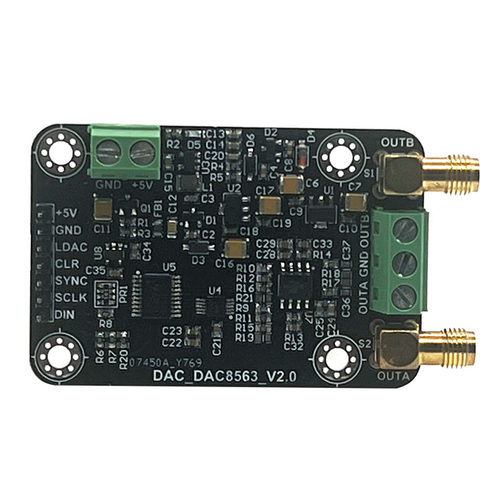 DAC8563数模转换器数据采集模块高精度双路16位DAC 10V可调输出