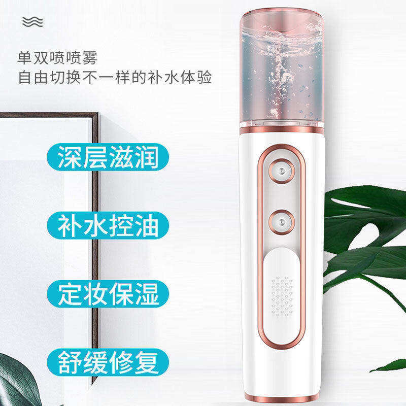 补水仪双孔纳米喷雾家用充电式冷喷机脸部美容小型加湿便携蒸脸器