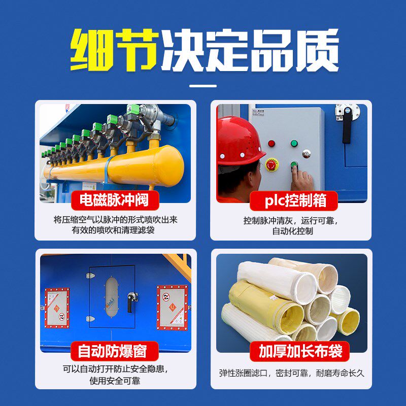 工业除尘设备木工粉尘末收集器耐高温锅炉粉碎滤筒脉冲布袋除尘器