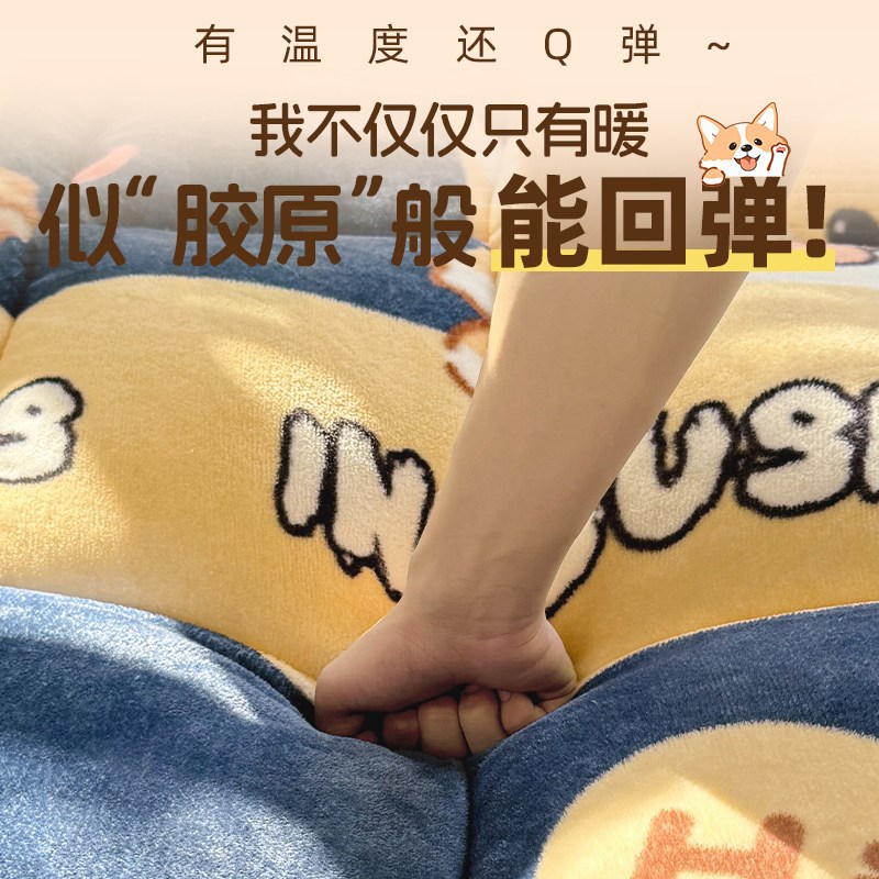 冬天保暖褥子双人床褥垫学生床垫羊羔绒软垫新加绒单人床折叠宿舍
