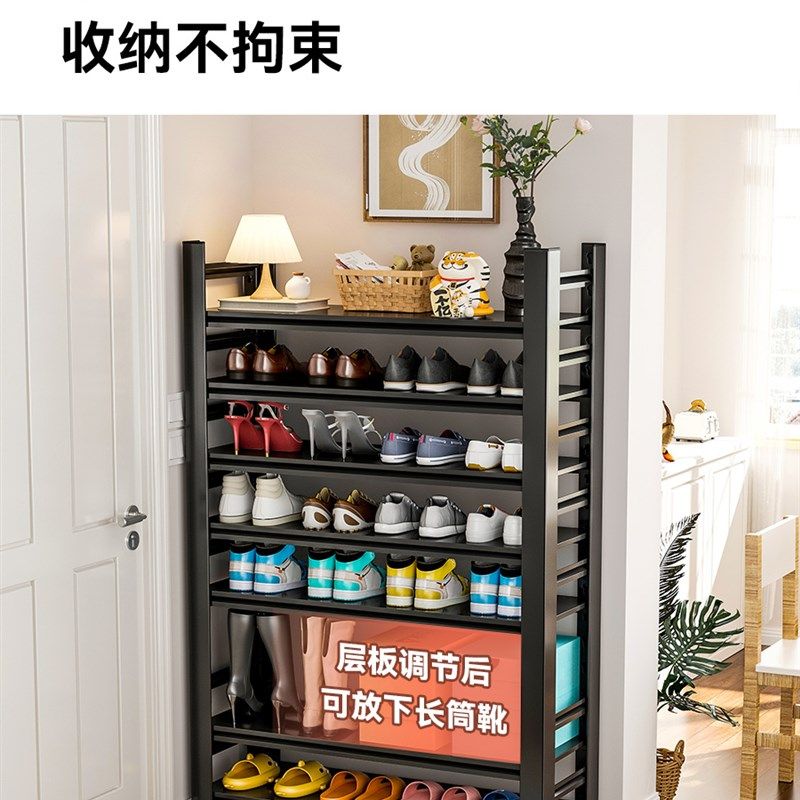 鞋架家用门口钢制简易金属鞋柜室内入门玄关铁艺置物架不锈钢铁架