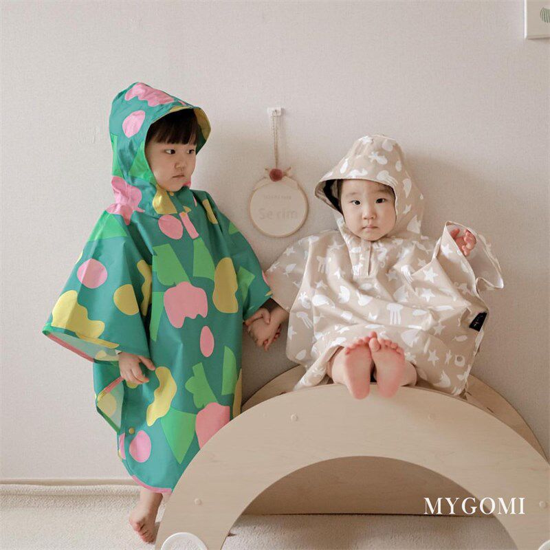韩国ins儿童雨衣幼儿园宝宝斗篷雨披套装卡通男女孩专用防雨服