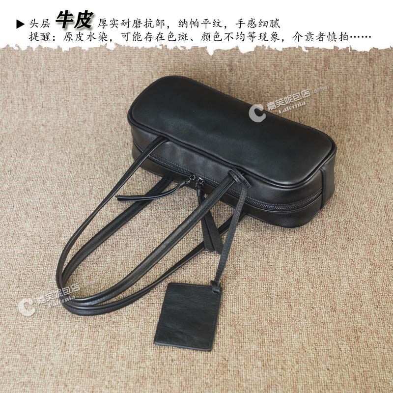 时尚真皮法棍包女大容量腋下单肩包软皮枕头包头层牛皮手提包中包