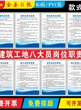 建筑工地制度牌工地八大员岗位职责项目部经理岗位职责施工现场安