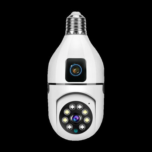 无线摄像头灯头式泡家用监控器360度wif摄像头双镜头二合一高清