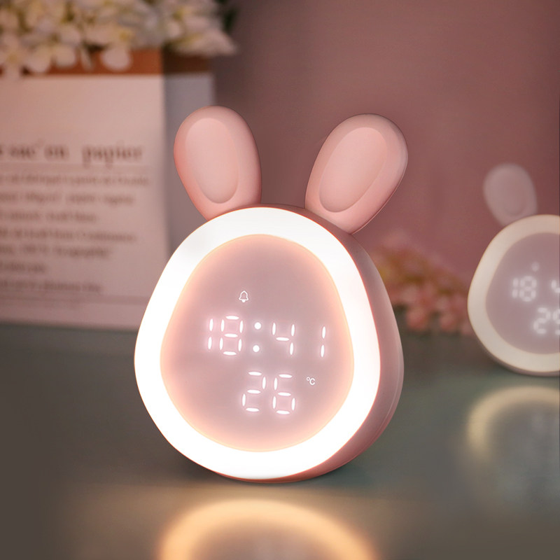 小夜灯母婴台灯带时间闹钟儿童卧室床头睡眠婴儿哺乳护眼充电一体