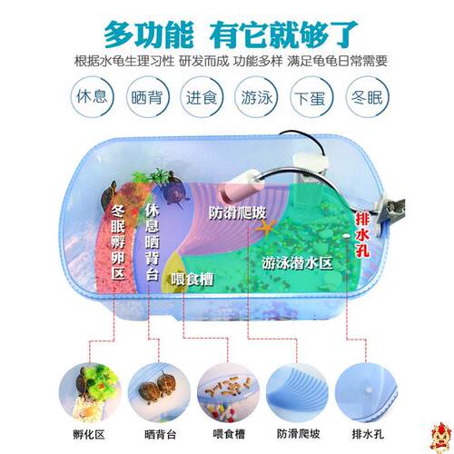 养大乌龟 超大 巨型缸水路两栖专用缸家用大号养龟盆生态龟池造景
